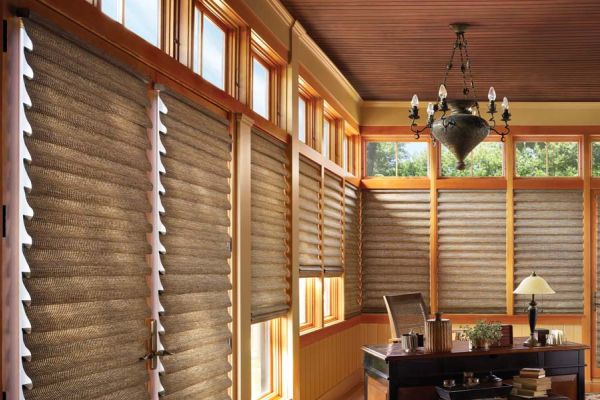 Roman Shades by Hunter Douglas in a home office
